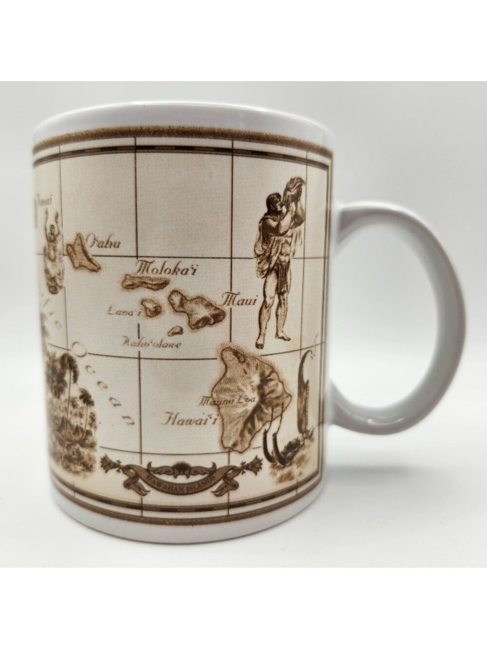 Vintage 90s Island Heritage Hawaii Hawaiian Islands Map Coffee Mug 12oz